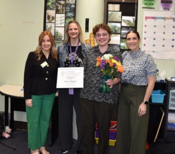 Meghan Menchella (Milken Educator ’23), Angela Aromando (Supervising Teacher), Wes Blythe (2nd-year MSDE), and Casey Reimer, PhD (PACS Director of Deaf Education). 