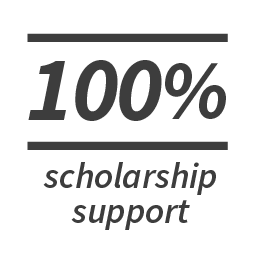 100 percent scholarship support